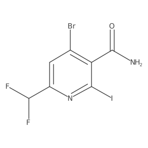 4-Bromo-6-(difluoromethyl)-2-iodonicotinamide Structure