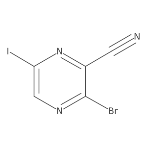 3-Bromo-6-iodopyrazine-2-carbonitrile Structure
