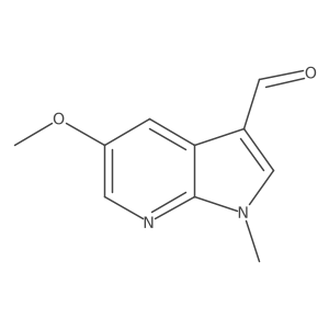5-Methoxy-1-methyl-1H-pyrrolo[2,3-b]pyridine-3-carbaldehyde结构式