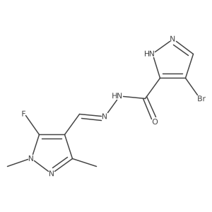 4-Bromo-N'-((5-fluoro-1,3-dimethyl-1H-pyrazol-4-yl)methylene)-1H-pyrazole-3-carbohydrazide Structure