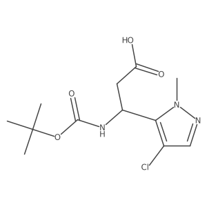 (3R)-3-{[(tert-butoxy)carbonyl]amino}-3-(4-chloro-1-methyl-1H-pyrazol-5-yl)propanoic acid Structure