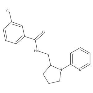 3-chloro-N-((1-(pyridin-2-yl)pyrrolidin-2-yl)methyl)benzamide结构式