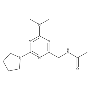 N-((4-(dimethylamino)-6-(pyrrolidin-1-yl)-1,3,5-triazin-2-yl)methyl)acetamide结构式