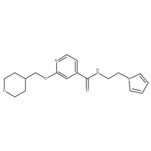 N-(2-(1H-pyrrol-1-yl)ethyl)-2-((tetrahydro-2H-pyran-4-yl)methoxy)isonicotinamide结构式