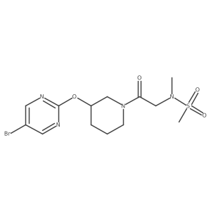 N-(2-(3-((5-bromopyrimidin-2-yl)oxy)piperidin-1-yl)-2-oxoethyl)-N-methylmethanesulfonamide结构式