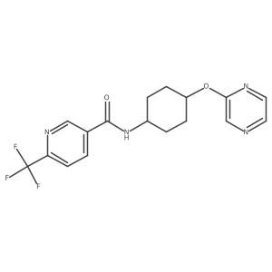 N-((1r,4r)-4-(pyrazin-2-yloxy)cyclohexyl)-6-(trifluoromethyl)nicotinamide结构式