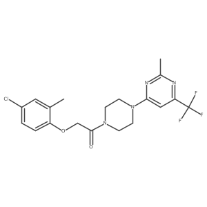 2-(4-Chloro-2-methylphenoxy)-1-(4-(2-methyl-6-(trifluoromethyl)pyrimidin-4-yl)piperazin-1-yl)ethanone结构式