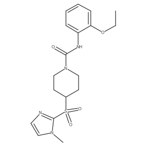 N-(2-ethoxyphenyl)-4-((1-methyl-1H-imidazol-2-yl)sulfonyl)piperidine-1-carboxamide Structure