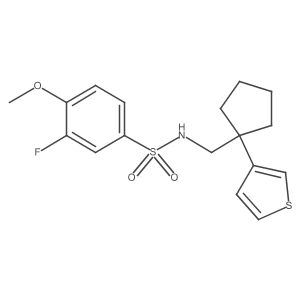 3-fluoro-4-methoxy-N-((1-(thiophen-3-yl)cyclopentyl)methyl)benzenesulfonamide Structure