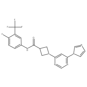 1-(6-(1H-imidazol-1-yl)pyrimidin-4-yl)-N-(4-fluoro-3-(trifluoromethyl)phenyl)azetidine-3-carboxamide Structure