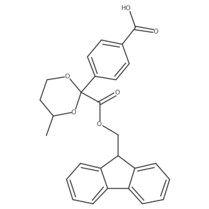 4-((4R)-2-(((9H-Fluoren-9-yl)methoxy)carbonyl)-4-methyl-1,3-dioxan-2-yl)benzoic acid Structure