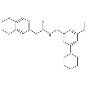 2-(3,4-dimethoxyphenyl)-N-((4-methoxy-6-morpholino-1,3,5-triazin-2-yl)methyl)acetamide结构式