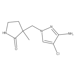 3-[(3-amino-4-chloro-1H-pyrazol-1-yl)methyl]-3-methylpyrrolidin-2-one结构式