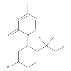 1-[5-Hydroxy-2-(2-methylbutan-2-yl)cyclohexyl]-4-methyl-1,2-dihydropyrimidin-2-one结构式
