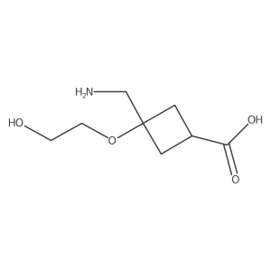 3-(Aminomethyl)-3-(2-hydroxyethoxy)cyclobutane-1-carboxylic acid结构式