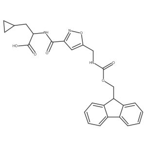 (2S)-3-cyclopropyl-2-({5-[({[(9H-fluoren-9-yl)methoxy]carbonyl}amino)methyl]-1,2-oxazol-3-yl}formamido)propanoic acid Structure