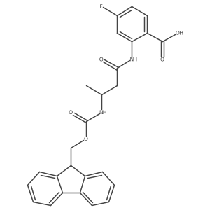 2-[(3R)-3-({[(9H-fluoren-9-yl)methoxy]carbonyl}amino)butanamido]-4-fluorobenzoic acid Structure