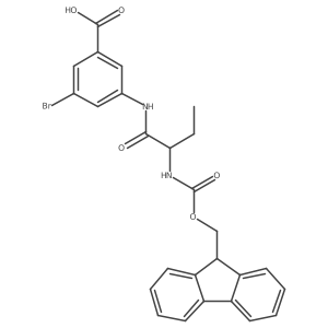 3-bromo-5-[(2S)-2-({[(9H-fluoren-9-yl)methoxy]carbonyl}amino)butanamido]benzoic acid结构式