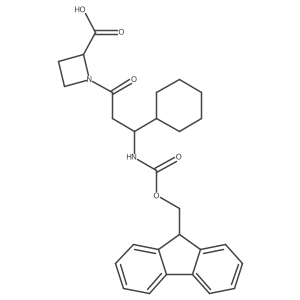1-[3-cyclohexyl-3-({[(9H-fluoren-9-yl)methoxy]carbonyl}amino)propanoyl]azetidine-2-carboxylic acid Structure