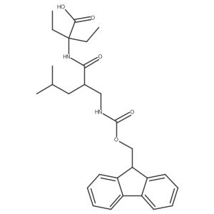 2-ethyl-2-{2-[({[(9H-fluoren-9-yl)methoxy]carbonyl}amino)methyl]-4-methylpentanamido}butanoic acid Structure