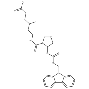 6-{[4-({[(9H-fluoren-9-yl)methoxy]carbonyl}amino)oxolan-3-yl]formamido}-4-methylhexanoic acid Structure