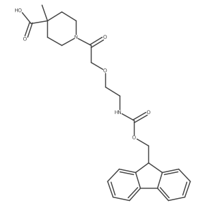 1-{2-[2-({[(9H-fluoren-9-yl)methoxy]carbonyl}amino)ethoxy]acetyl}-4-methylpiperidine-4-carboxylic acid Structure