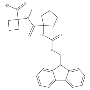 1-[N-methyl1-({[(9H-fluoren-9-yl)methoxy]carbonyl}amino)cyclopentaneamido]cyclobutane-1-carboxylic acid结构式