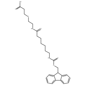 3-{2-[7-({[(9H-fluoren-9-yl)methoxy]carbonyl}amino)heptanamido]ethoxy}propanoic acid Structure