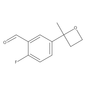 2-Fluoro-5-(2-methyloxetan-2-yl)benzaldehyde结构式
