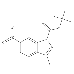 tert-butyl 3-methyl-6-nitro-1H-indazole-1-carboxylate结构式