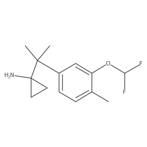 1-{2-[3-(Difluoromethoxy)-4-methylphenyl]propan-2-yl}cyclopropan-1-amine结构式