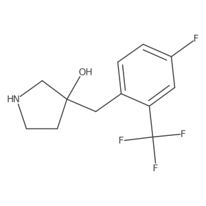 3-{[4-Fluoro-2-(trifluoromethyl)phenyl]methyl}pyrrolidin-3-ol Structure