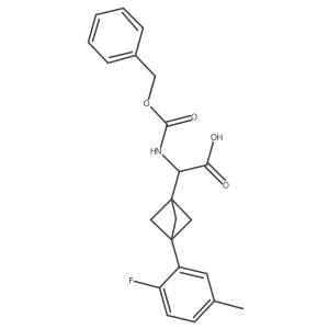 2-[3-(2-Fluoro-5-methylphenyl)-1-bicyclo[1.1.1]pentanyl]-2-(phenylmethoxycarbonylamino)acetic acid Structure