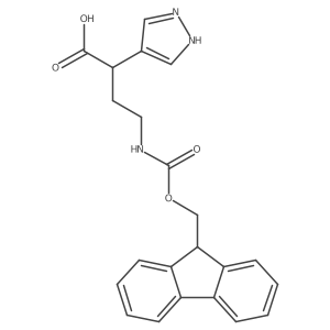 4-(9H-Fluoren-9-ylmethoxycarbonylamino)-2-(1H-pyrazol-4-yl)butanoic acid结构式