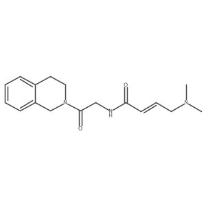 (E)-N-[2-(3,4-Dihydro-1H-isoquinolin-2-yl)-2-oxoethyl]-4-(dimethylamino)but-2-enamide结构式
