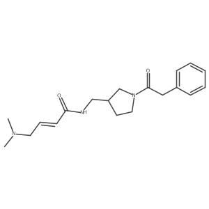 (E)-4-(Dimethylamino)-N-[[1-(2-phenylacetyl)pyrrolidin-3-yl]methyl]but-2-enamide Structure