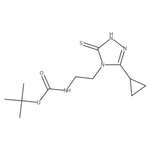 tert-butyl N-[2-(3-cyclopropyl-5-sulfanyl-4H-1,2,4-triazol-4-yl)ethyl]carbamate Structure