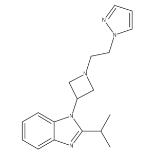 2-Propan-2-yl-1-[1-(2-pyrazol-1-ylethyl)azetidin-3-yl]benzimidazole Structure