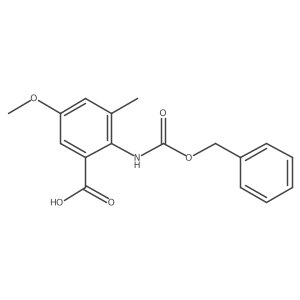 2-{[(Benzyloxy)carbonyl]amino}-5-methoxy-3-methylbenzoic acid结构式