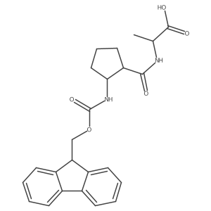 (2R)-2-{[2-({[(9H-fluoren-9-yl)methoxy]carbonyl}amino)cyclopentyl]formamido}propanoic acid Structure