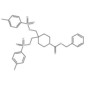 Benzyl 4,4-bis((tosyloxy)methyl)piperidine-1-carboxylate结构式