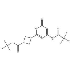 Tert-butyl 3-[4-hydroxy-6-(2,2,2-trifluoroacetamido)pyrimidin-2-yl]azetidine-1-carboxylate结构式