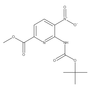 Methyl 6-{[(tert-butoxy)carbonyl]amino}-5-nitropyridine-2-carboxylate结构式