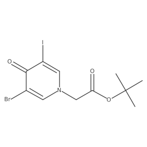 Tert-butyl 2-(3-bromo-5-iodo-4-oxo-1,4-dihydropyridin-1-yl)acetate结构式
