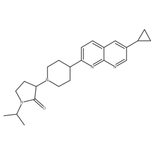 3-[4-(6-Cyclopropyl-1,8-naphthyridin-2-yl)piperidin-1-yl]-1-(propan-2-yl)pyrrolidin-2-one结构式
