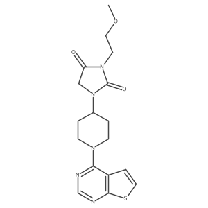 3-(2-Methoxyethyl)-1-(1-{thieno[2,3-d]pyrimidin-4-yl}piperidin-4-yl)imidazolidine-2,4-dione Structure