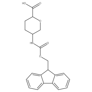 (2S,5R)-5-((((9H-Fluoren-9-YL)methoxy)carbonyl)amino)tetrahydro-2H-pyran-2-carboxylic acid Structure