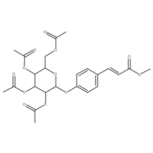 methyl (Z)-3-[4-[(2S,3R,4S,5R,6R)-3,4,5-triacetyloxy-6-(acetyloxymethyl)oxan-2-yl]oxyphenyl]prop-2-enoate结构式