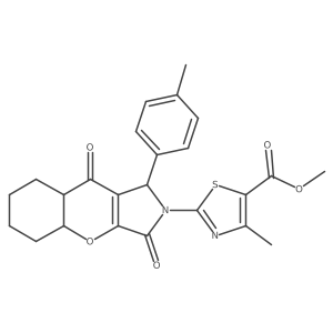 methyl 4-methyl-2-[1-(4-methylphenyl)-3,9-dioxo-4a,5,6,7,8,8a-hexahydro-1H-chromeno[2,3-c]pyrrol-2-yl]-1,3-thiazole-5-carboxylate结构式