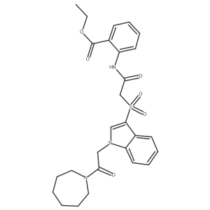 ethyl 2-(2-((1-(2-(azepan-1-yl)-2-oxoethyl)-1H-indol-3-yl)sulfonyl)acetamido)benzoate Structure